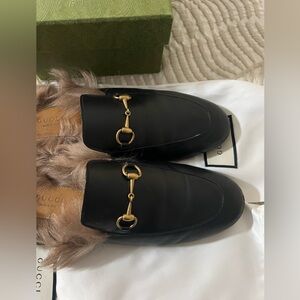 Gucci Princetown Genuine Shearling Loafers